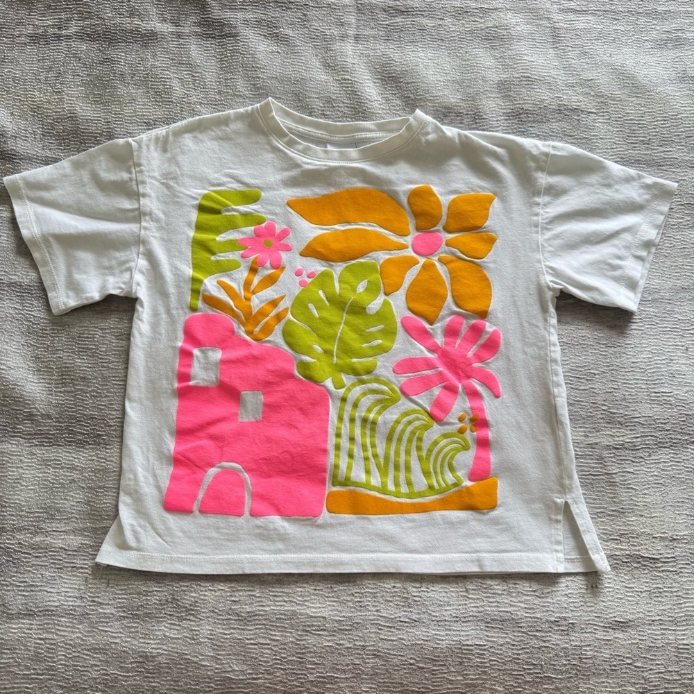 Zara Colorful Kids Graphic T-Shirt, Size 9